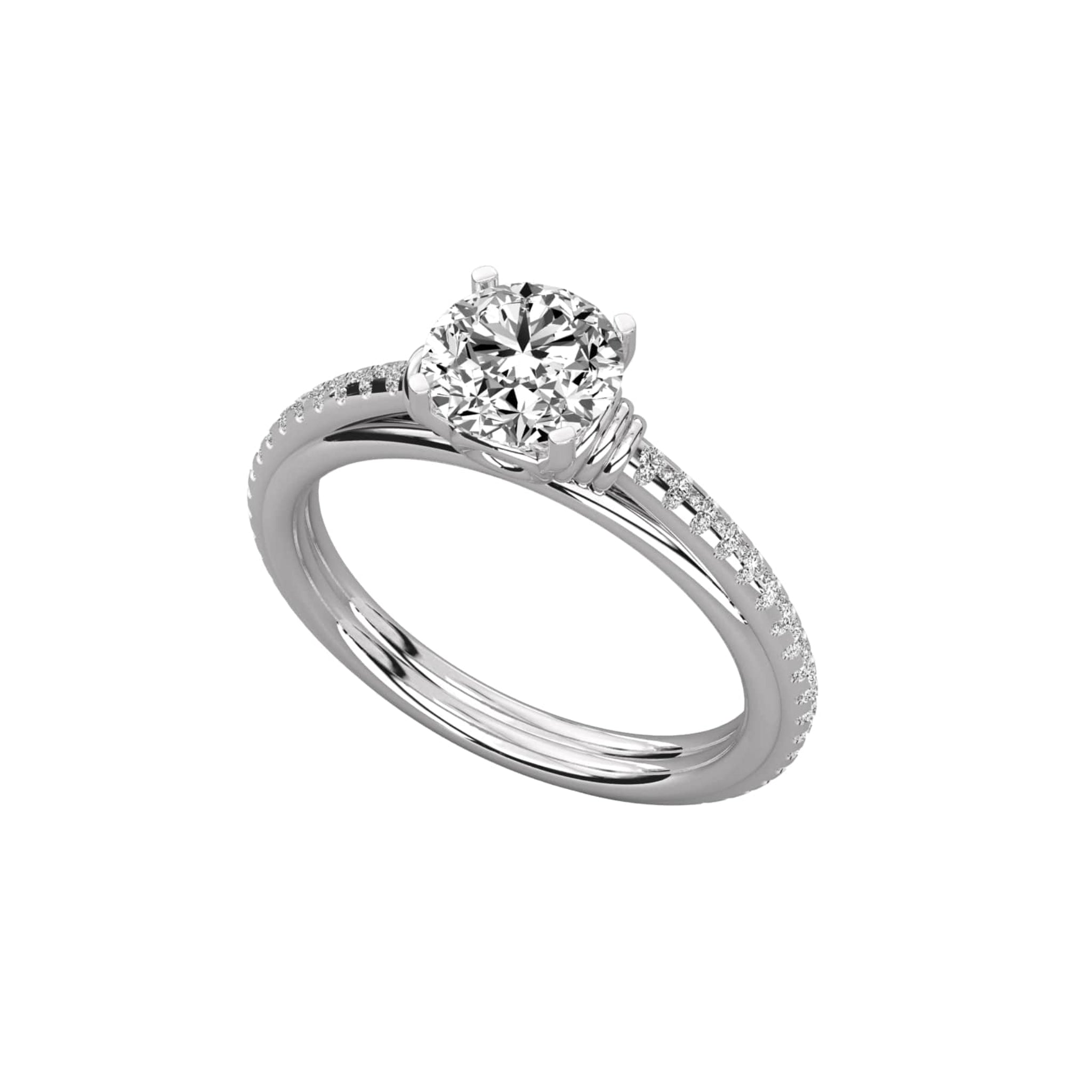 Radiant Dream Solitaire with Slim Pave Band