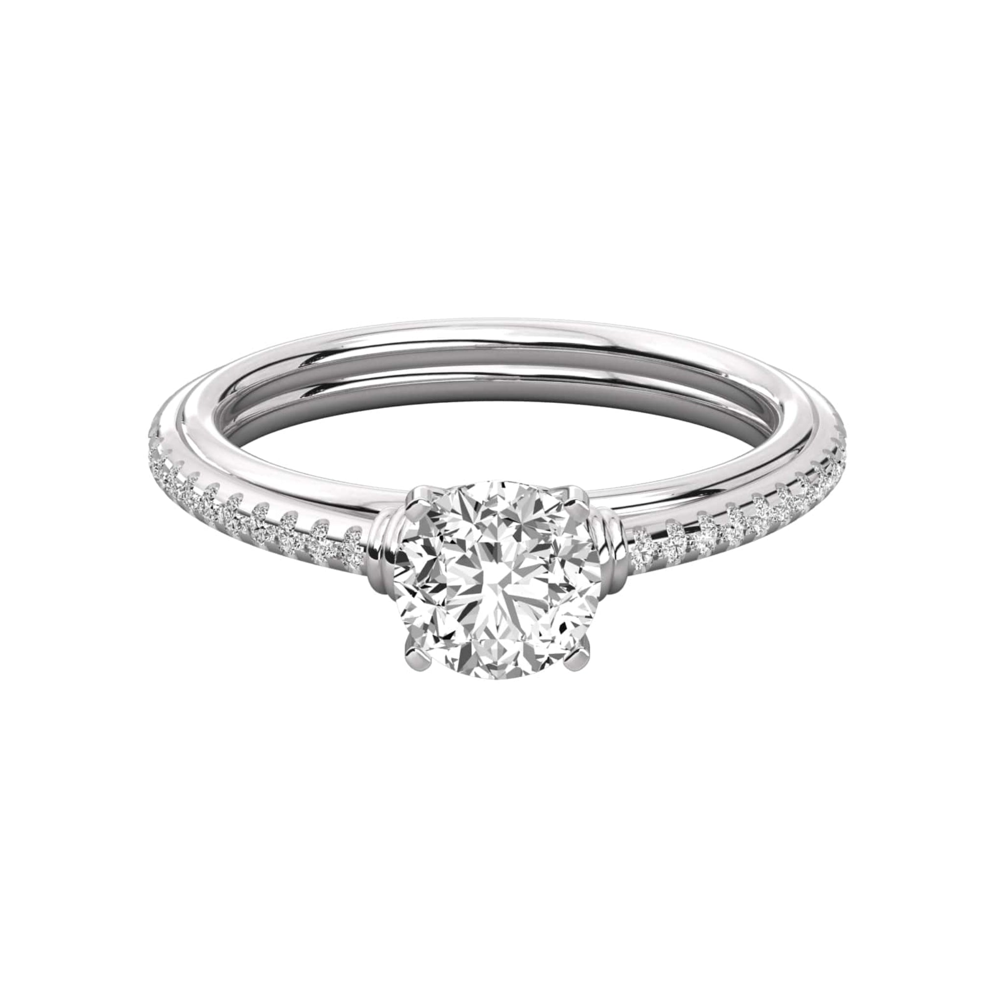 Radiant Dream Solitaire with Slim Pave Band