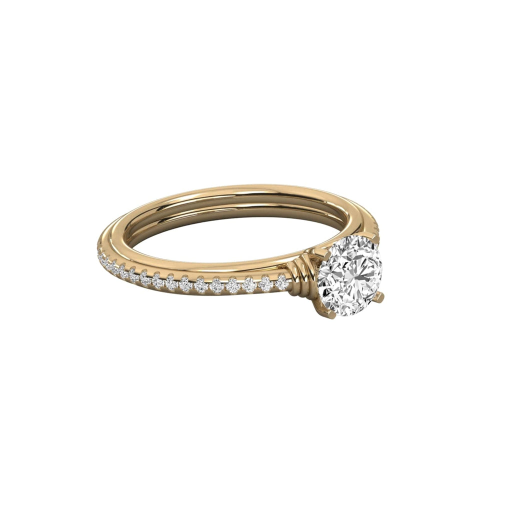 Radiant Dream Solitaire with Slim Pave Band