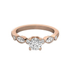 Round Lab Grown Diamond  Ring with accents