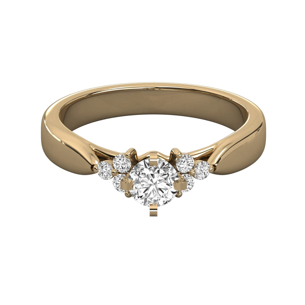 Round Harmony Diamond Solitaire with Pave Shine