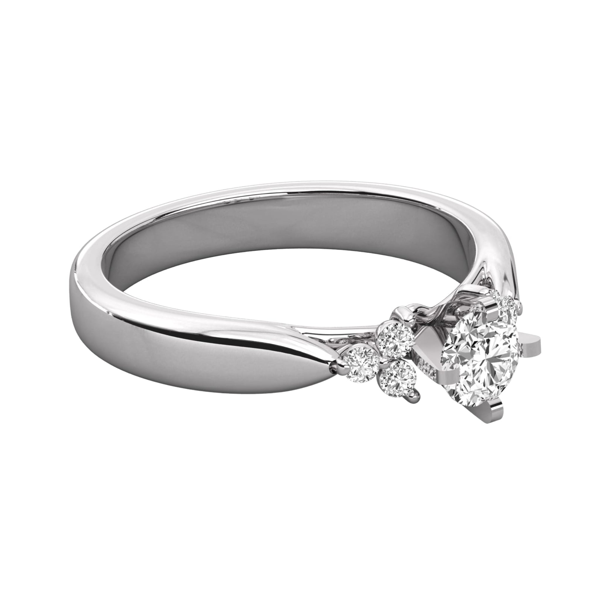 Round Harmony Diamond Solitaire with Pave Shine