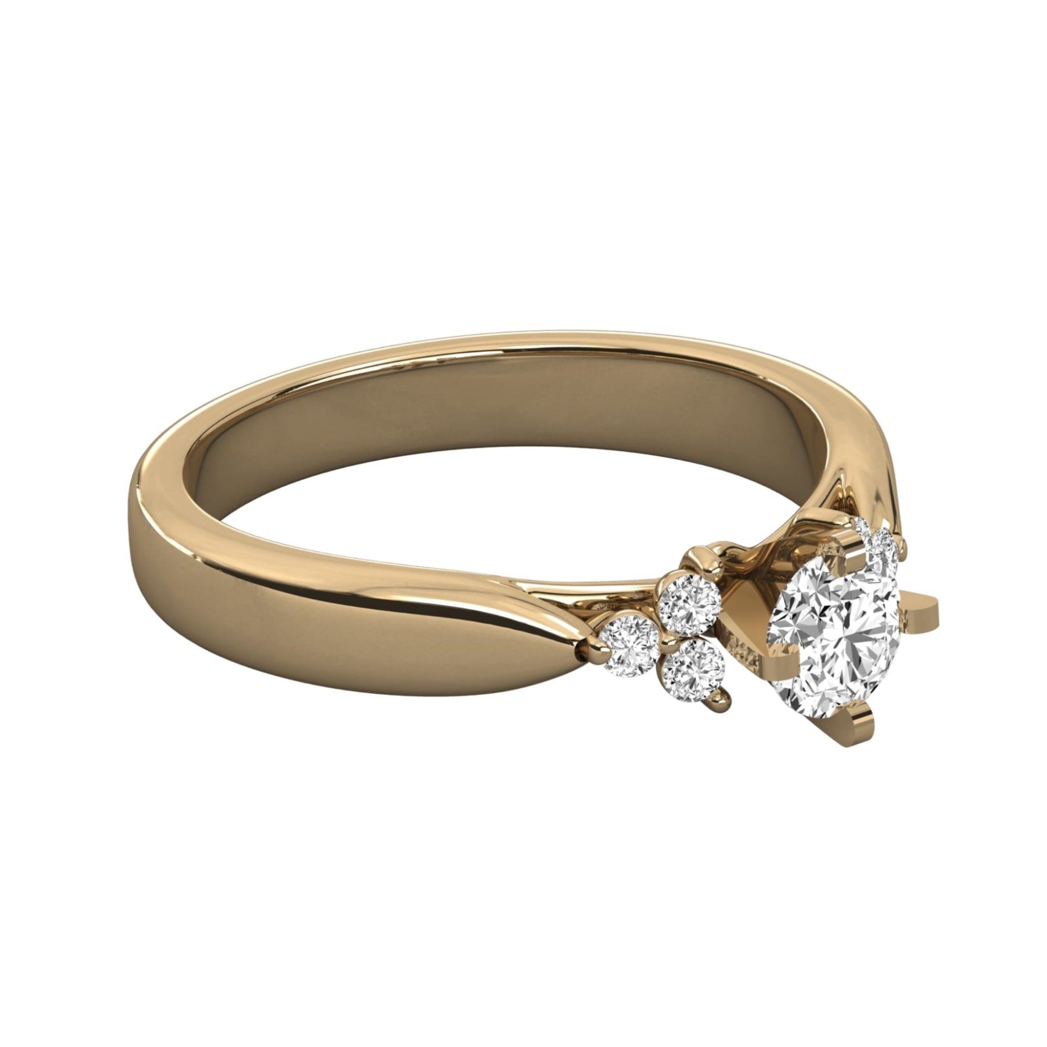 Round Harmony Diamond Solitaire with Pave Shine