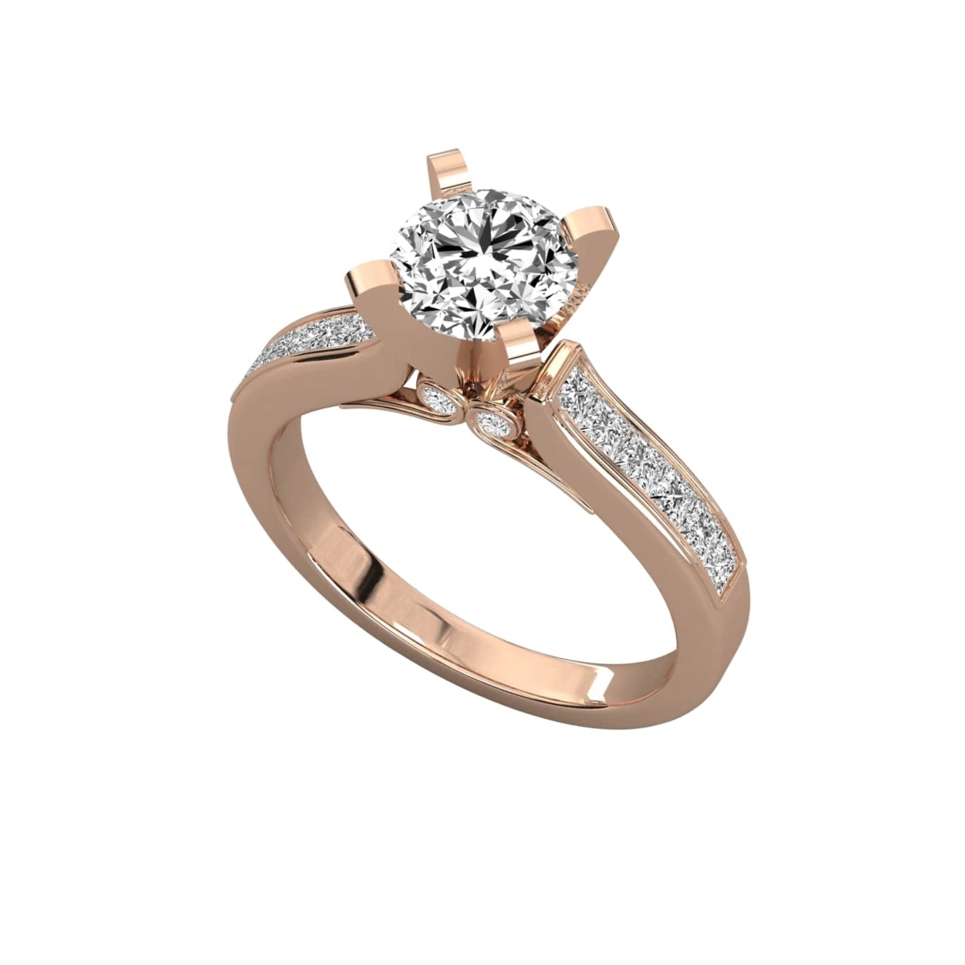 Dazzling Round La Diamond Pave Ring