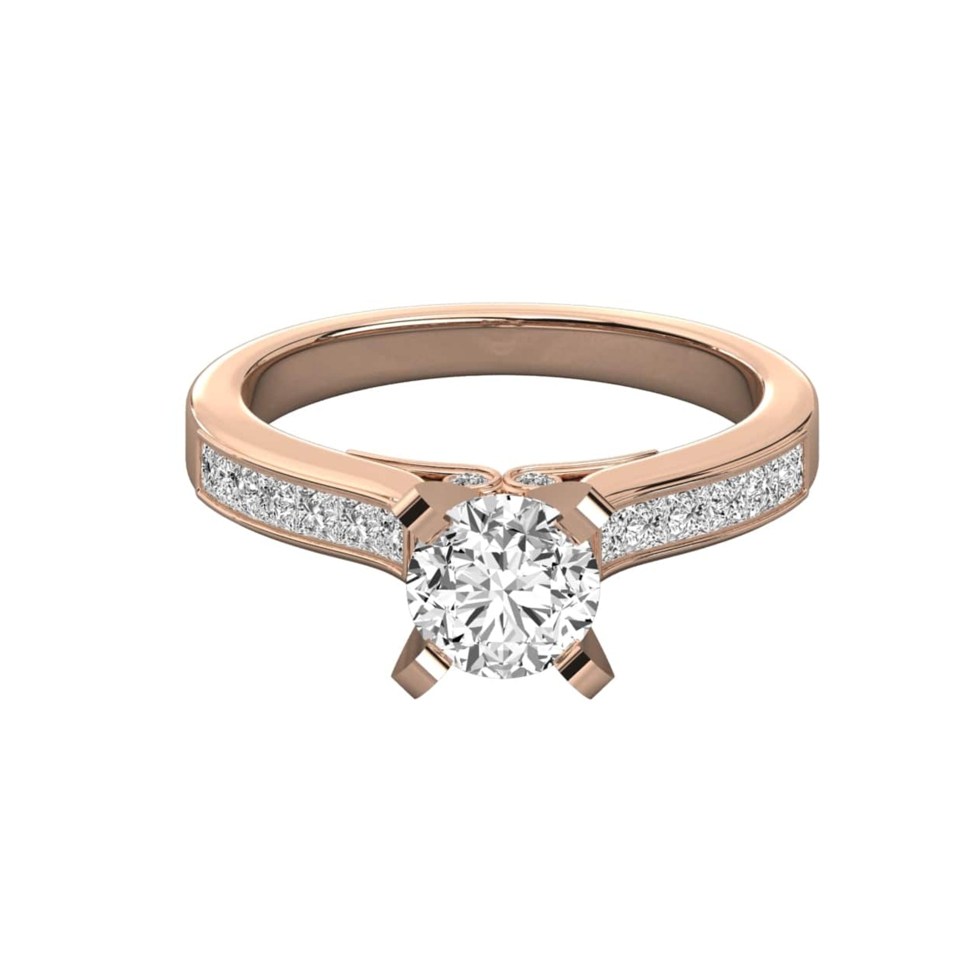 Dazzling Round La Diamond Pave Ring