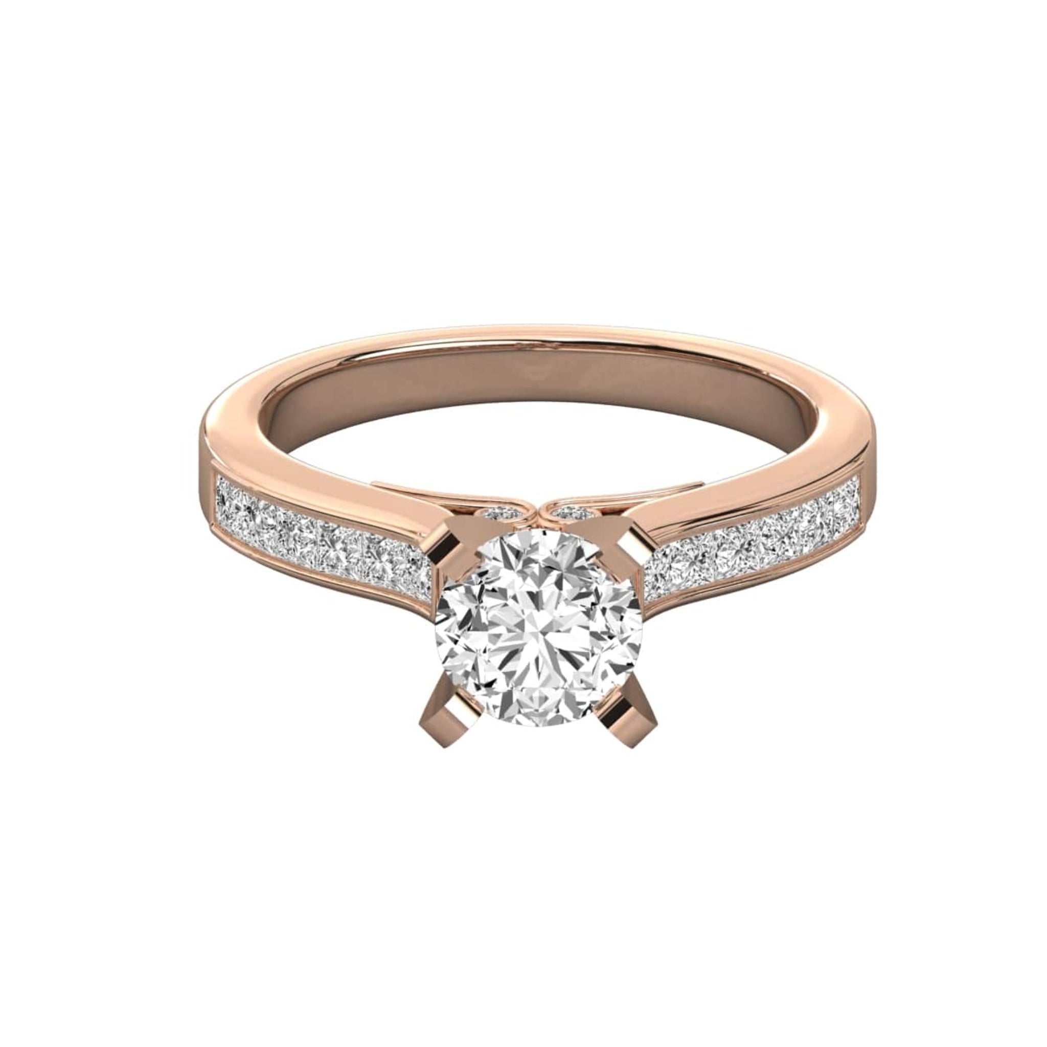 Dazzling Diamond Pave Accent Solitaire