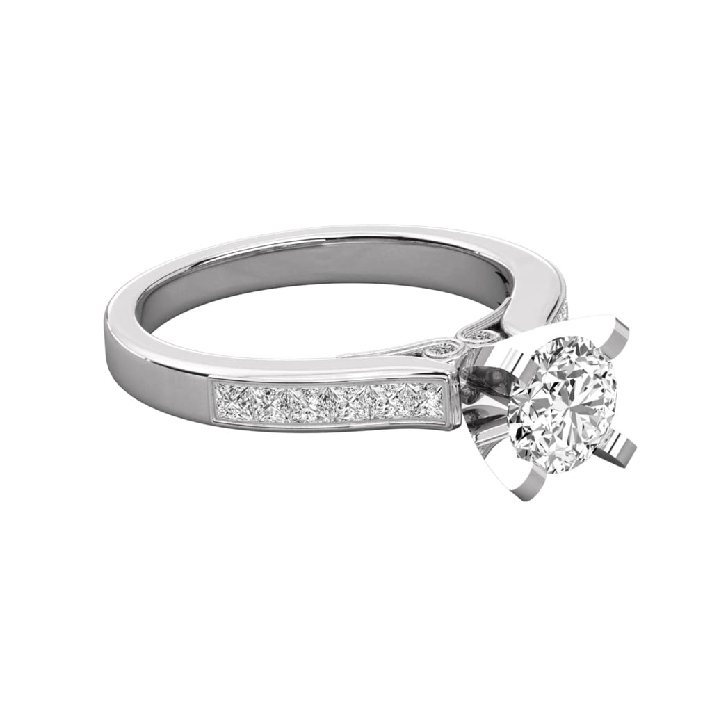 Dazzling Diamond Pave Accent Solitaire