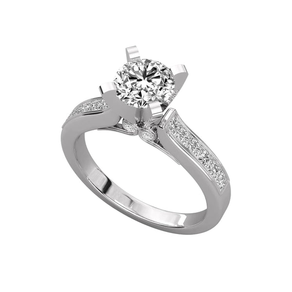 Dazzling Round La Diamond Pave Ring