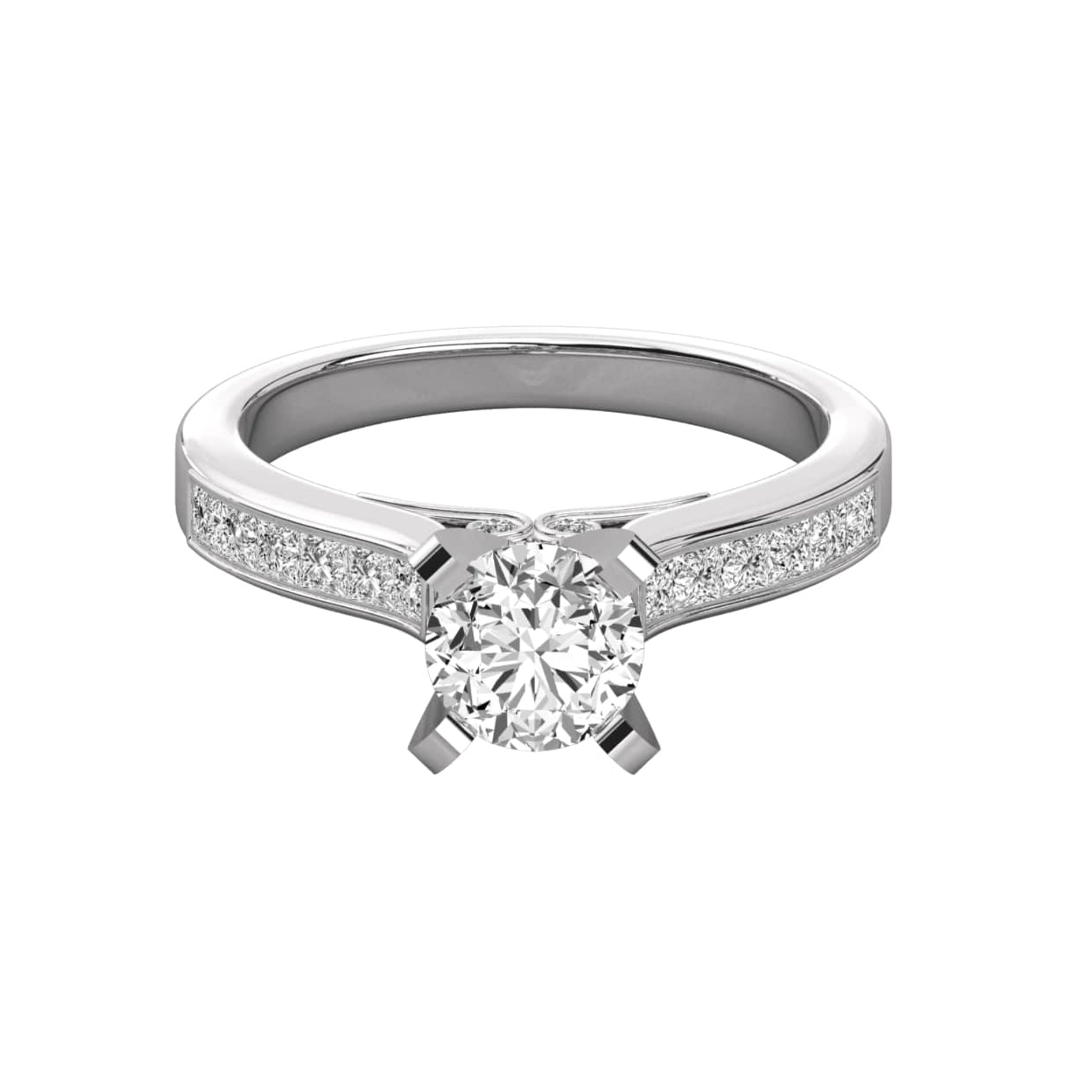 Dazzling Diamond Pave Accent Solitaire