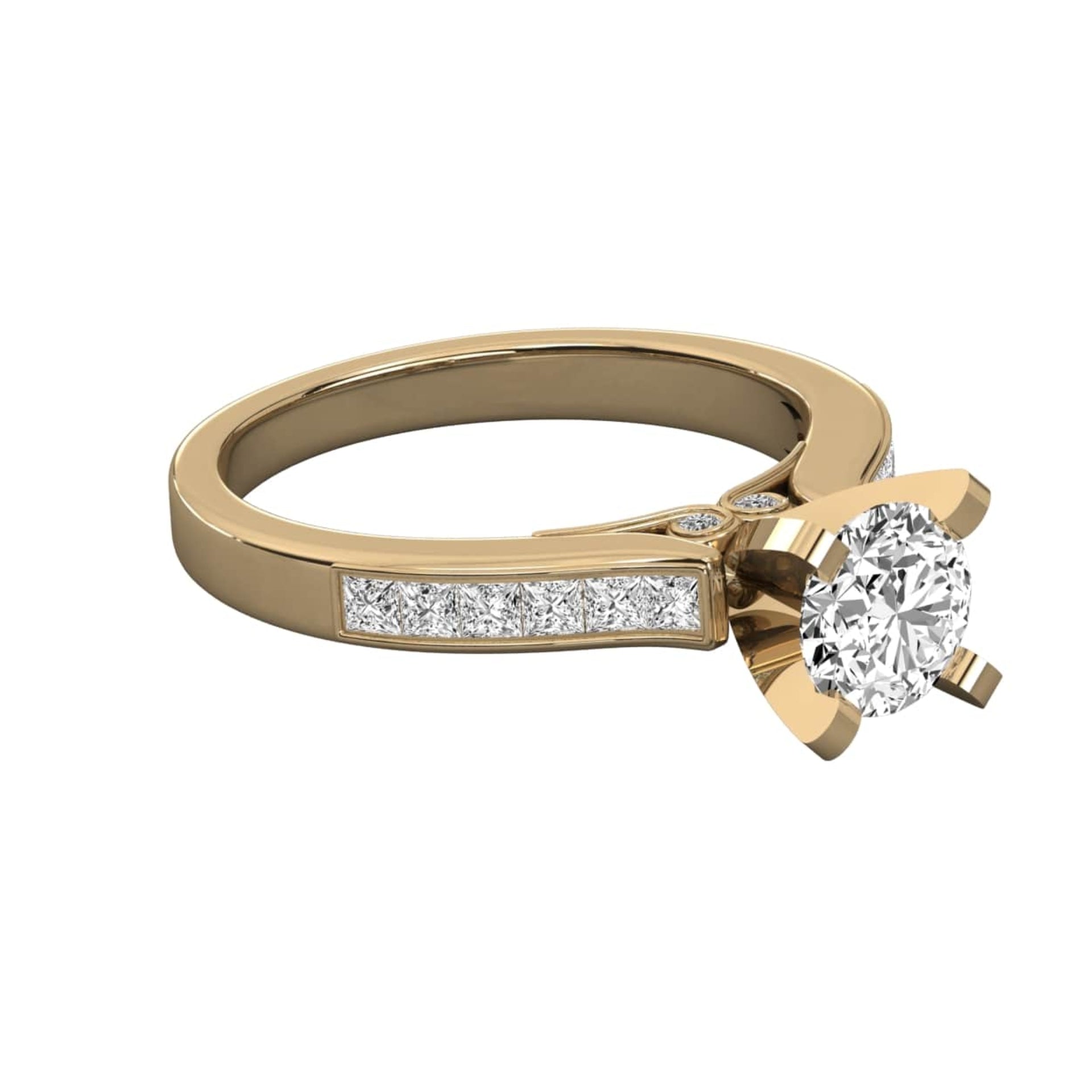 Dazzling Round La Diamond Pave Ring