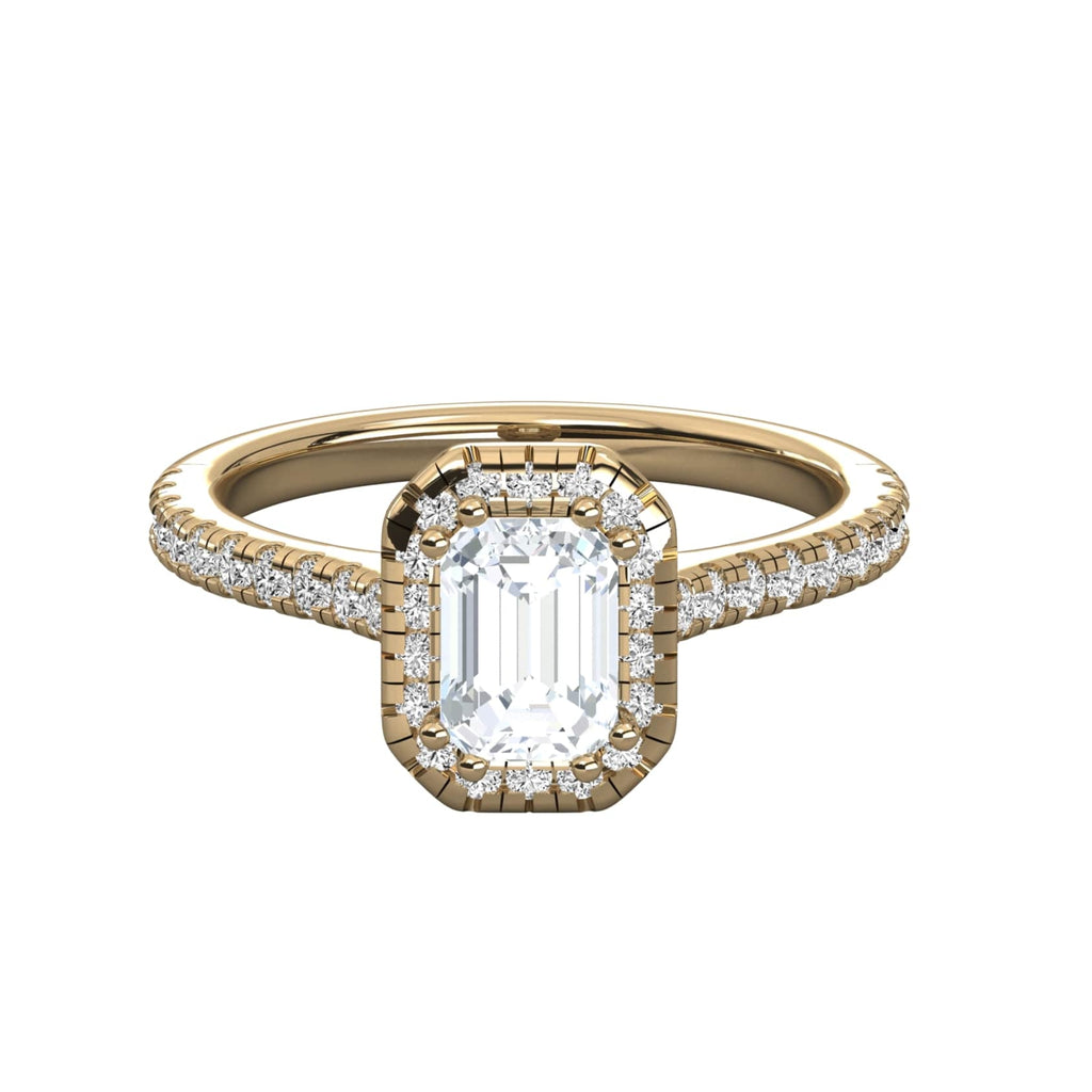 Enchanting Emerald Cut Halo Engagement Ring
