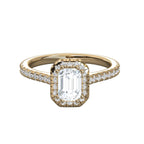 Enchanting Emerald Cut Halo Engagement Ring
