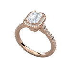 Enchanting Emerald Cut Halo Engagement Ring