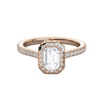 Lab Grown Emerald Cut Halo Engagement Ring