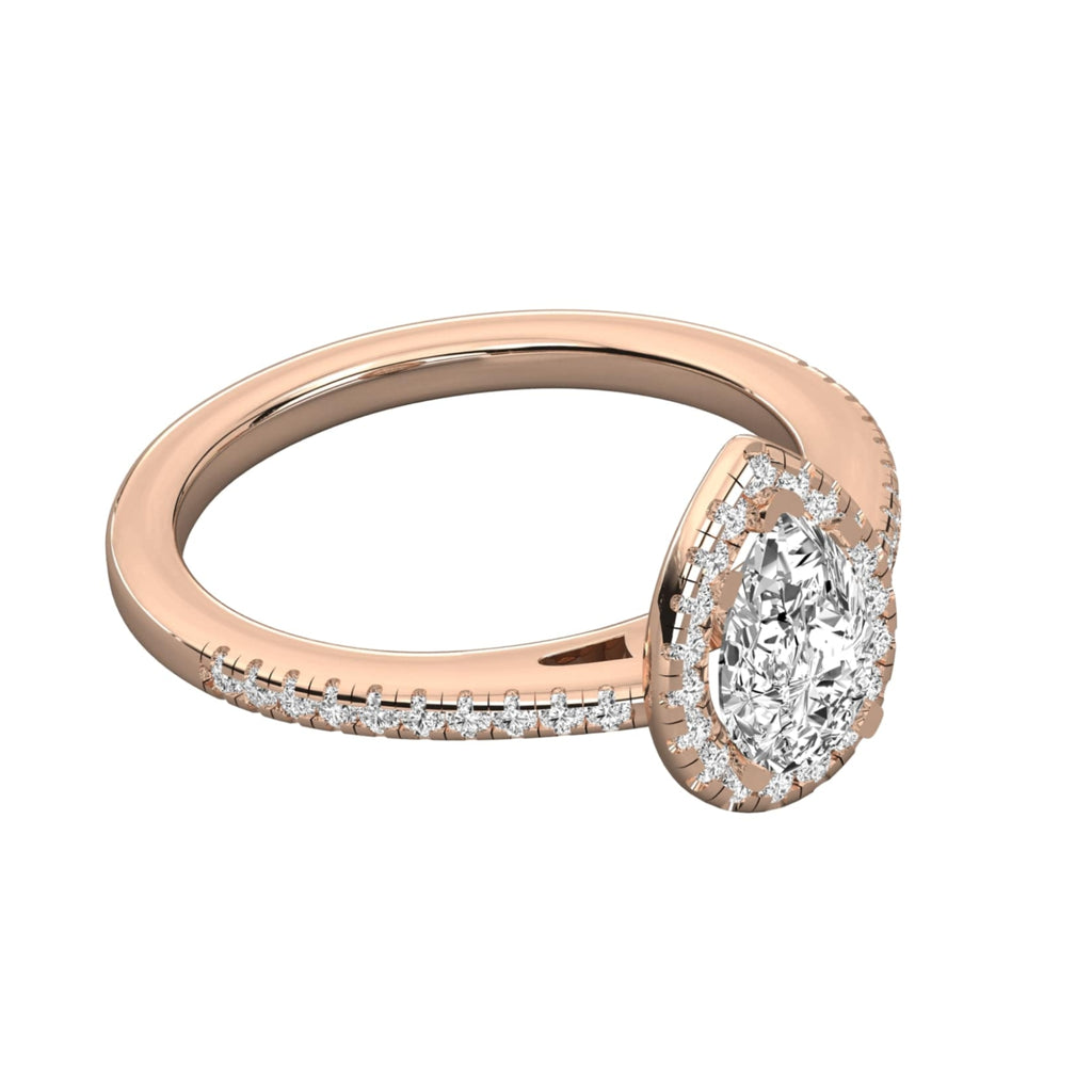 Pear Shaped Diamond Pavilion with Pave Accents