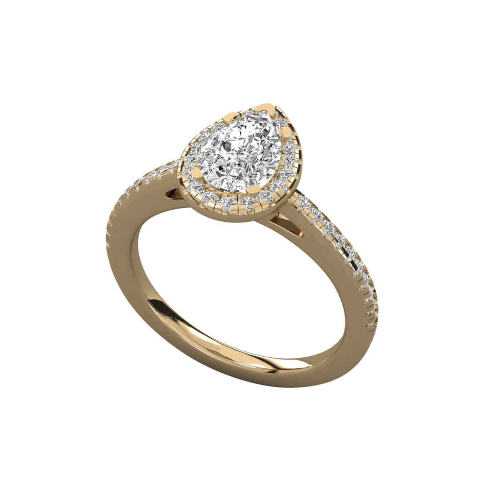 Pear Shaped Diamond Pavilion with Pave Accents