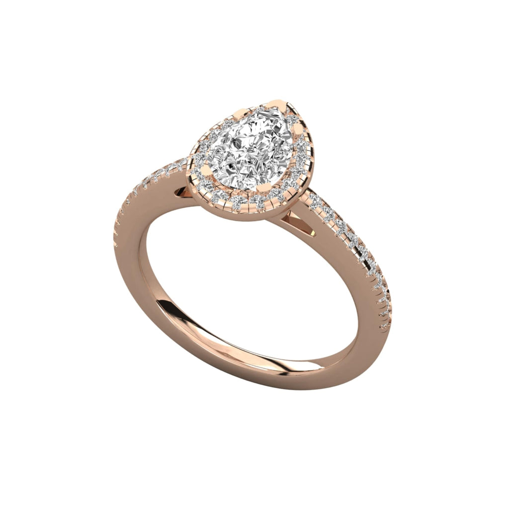 Pear Shaped Diamond Pavilion with Pave Accents