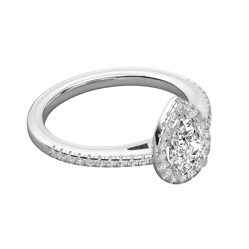 Pear Shaped Diamond Pavilion with Pave Accents