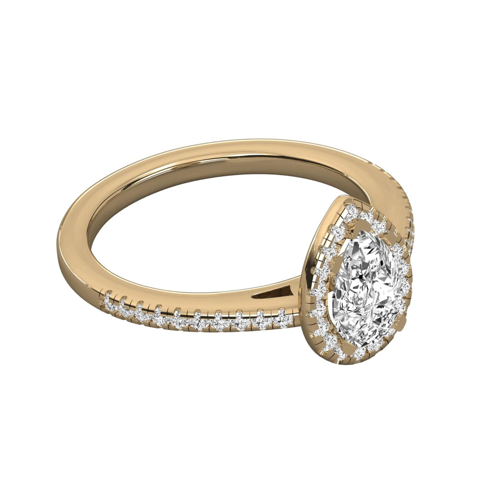 Pear Shaped Diamond Pavilion with Pave Accents