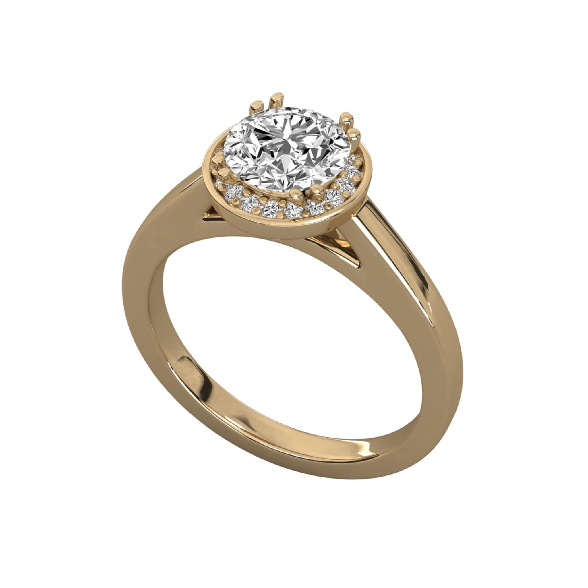 Classic Round Halo Engagement Ring