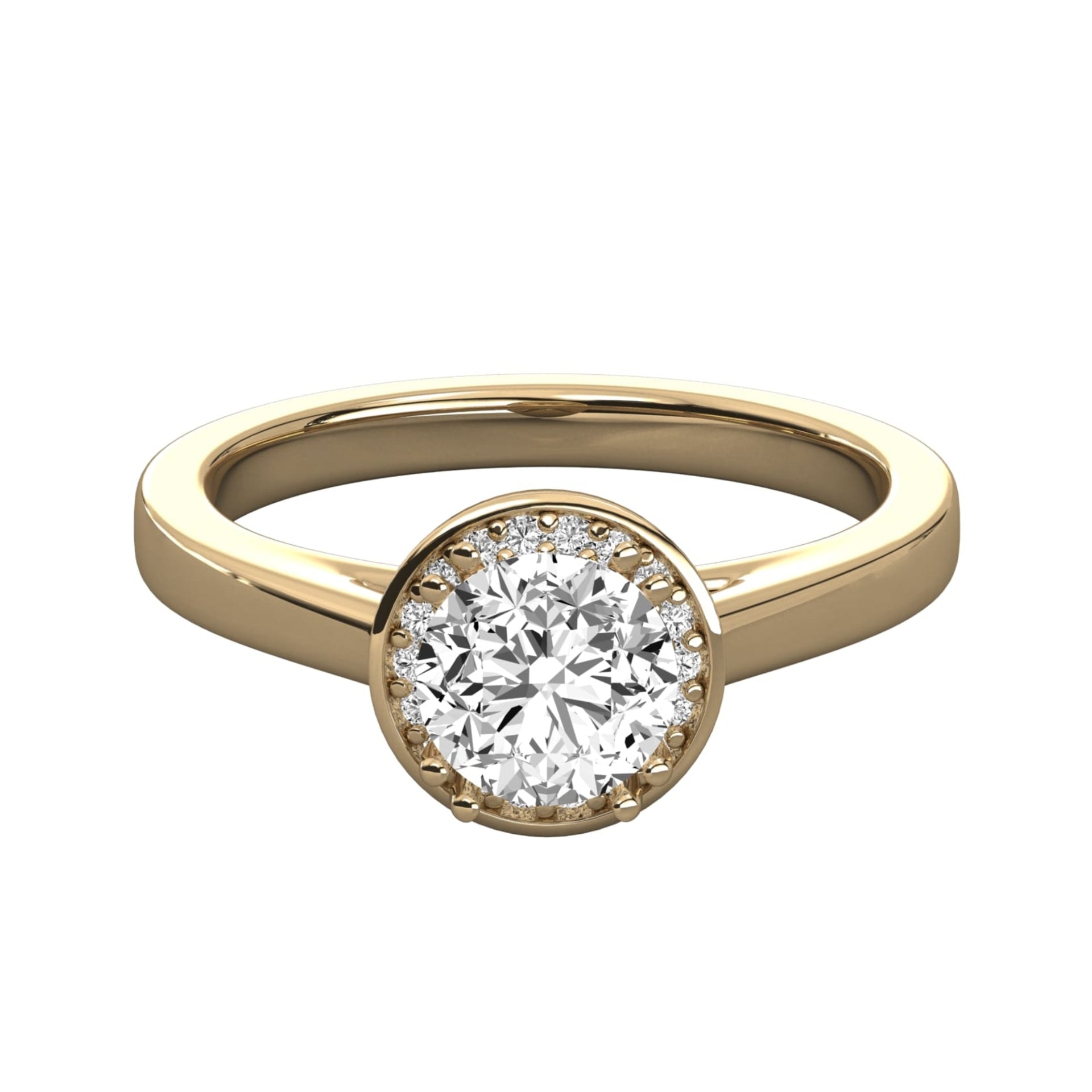 Classic Round Lab Diamond Halo Engagement Ring