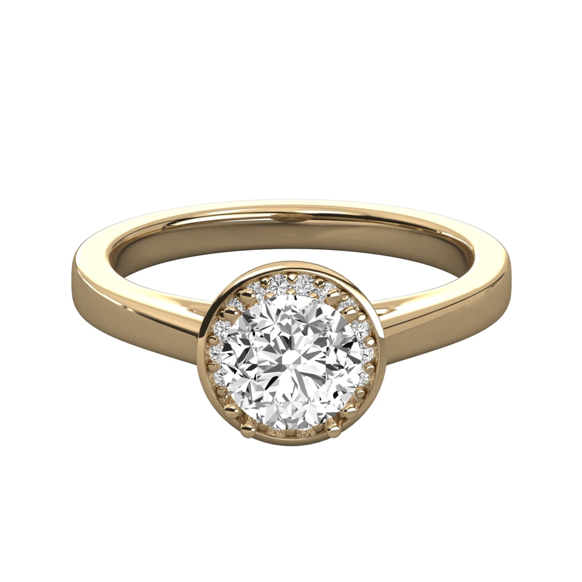 Classic Round Lab Diamond Halo Engagement Ring