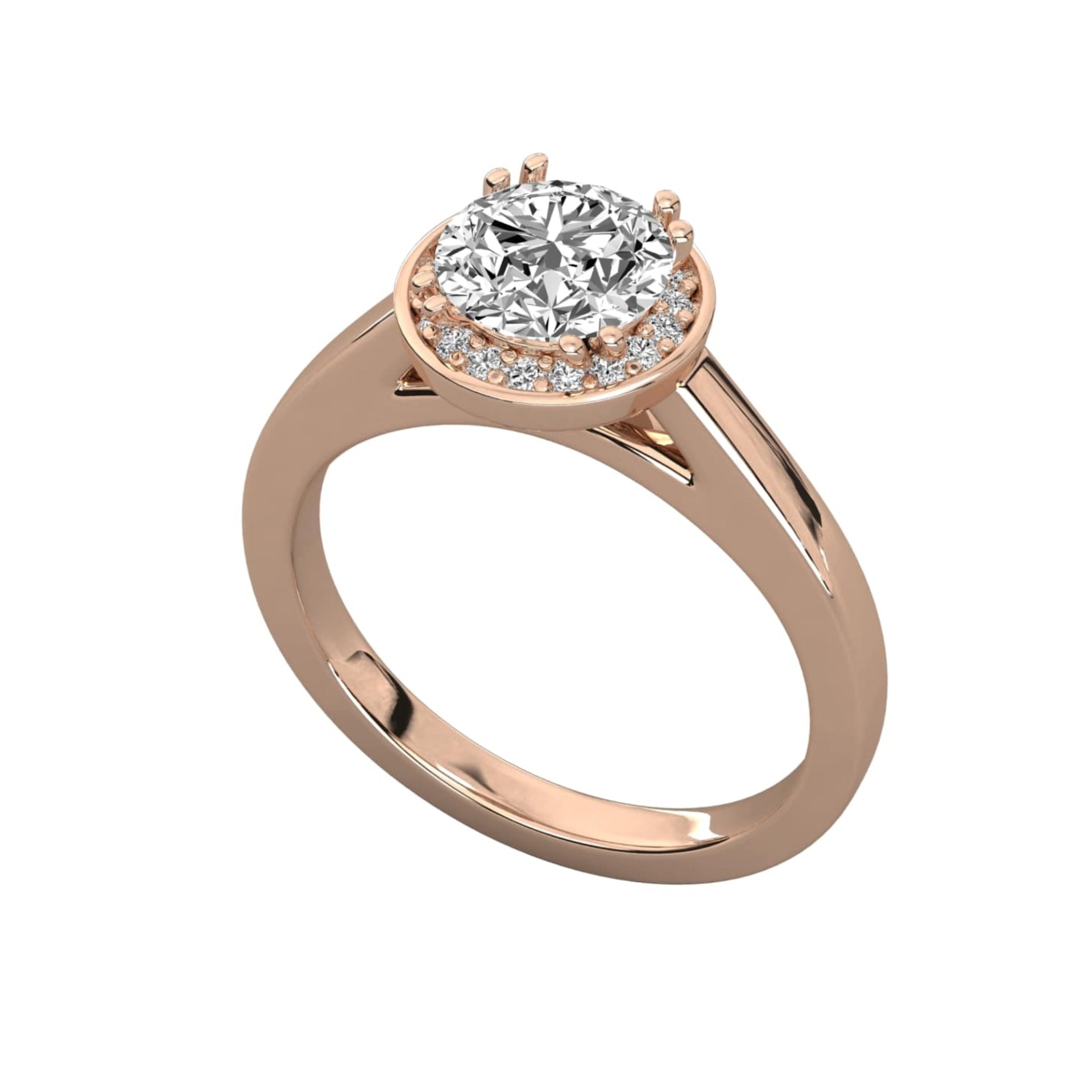 Classic Round Lab Diamond Halo Engagement Ring