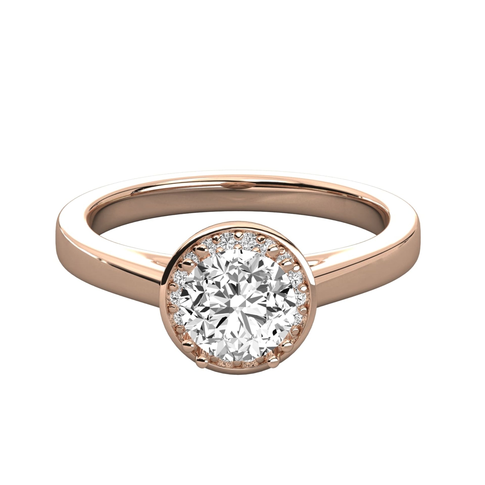 Classic Round Lab Diamond Halo Engagement Ring
