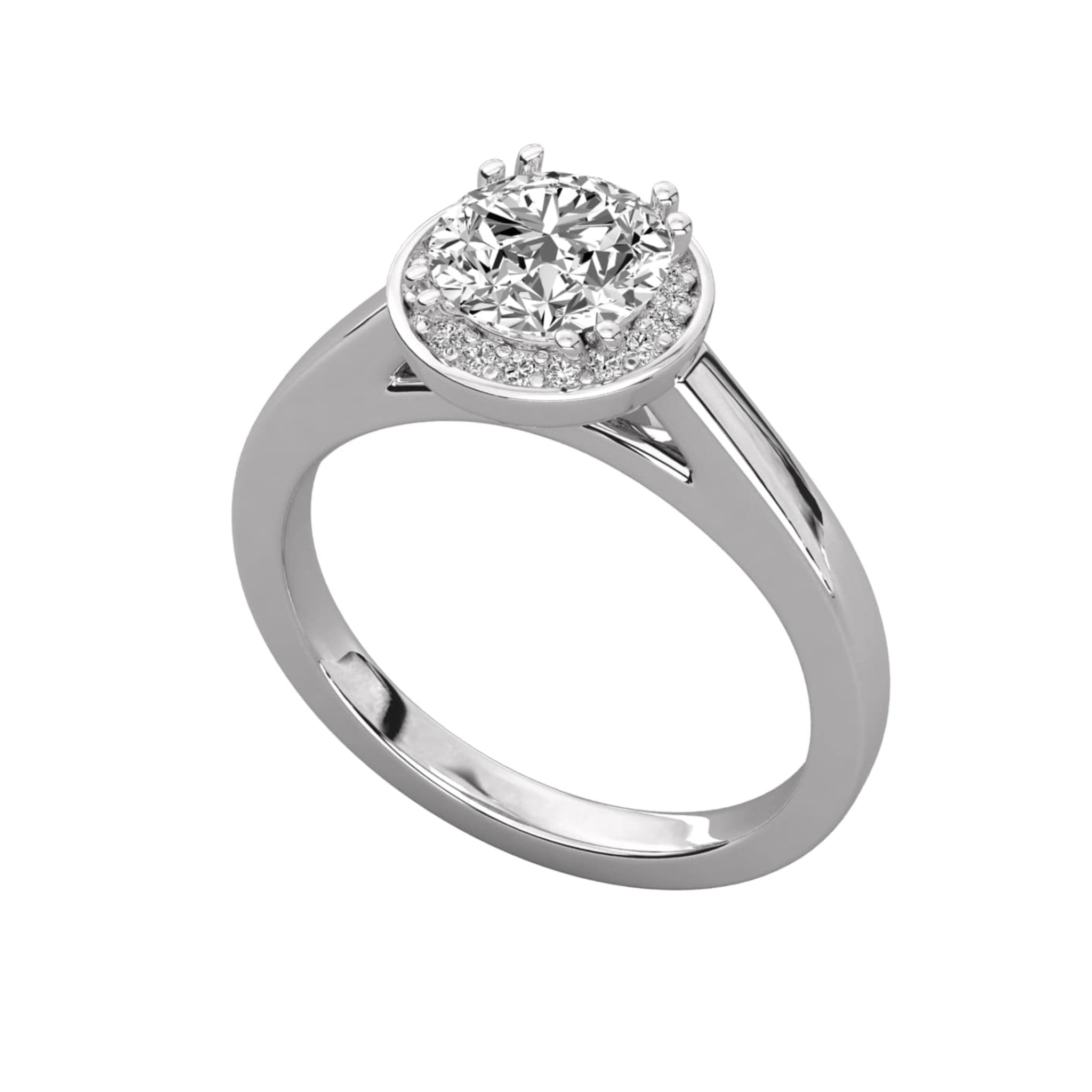 Classic Round Halo Engagement Ring