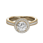 Double Halo Pave Engagement Ring
