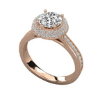 Double Halo Pave Engagement Ring
