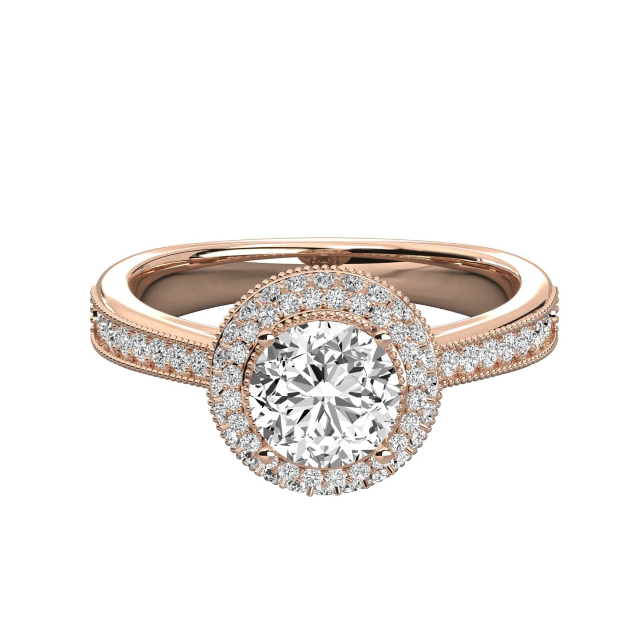 Double Halo Pave Engagement Ring