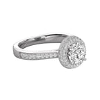Double Halo Pave Engagement Ring