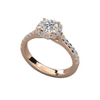 Timeless Diamond Solitaire with Pave Sparkle