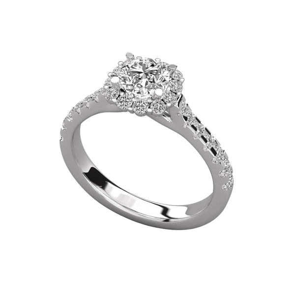 Timeless Round Lab Diamond Halo Ring