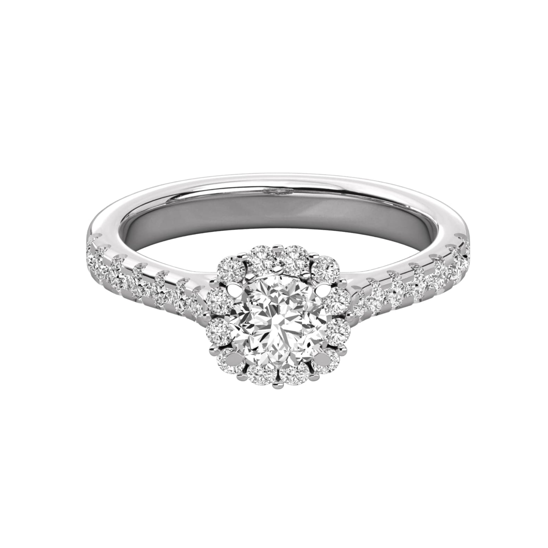 Timeless Round Lab Diamond Halo Ring