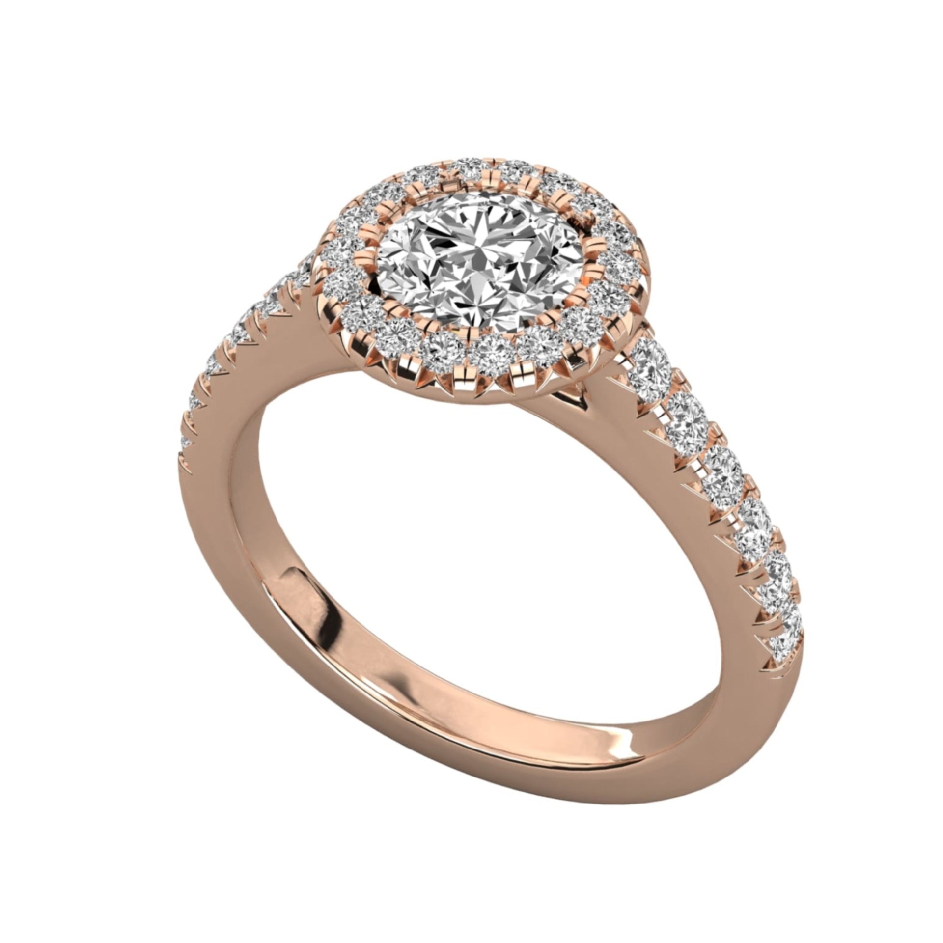 Halo Round Lab Grown Diamond Engagement Ring