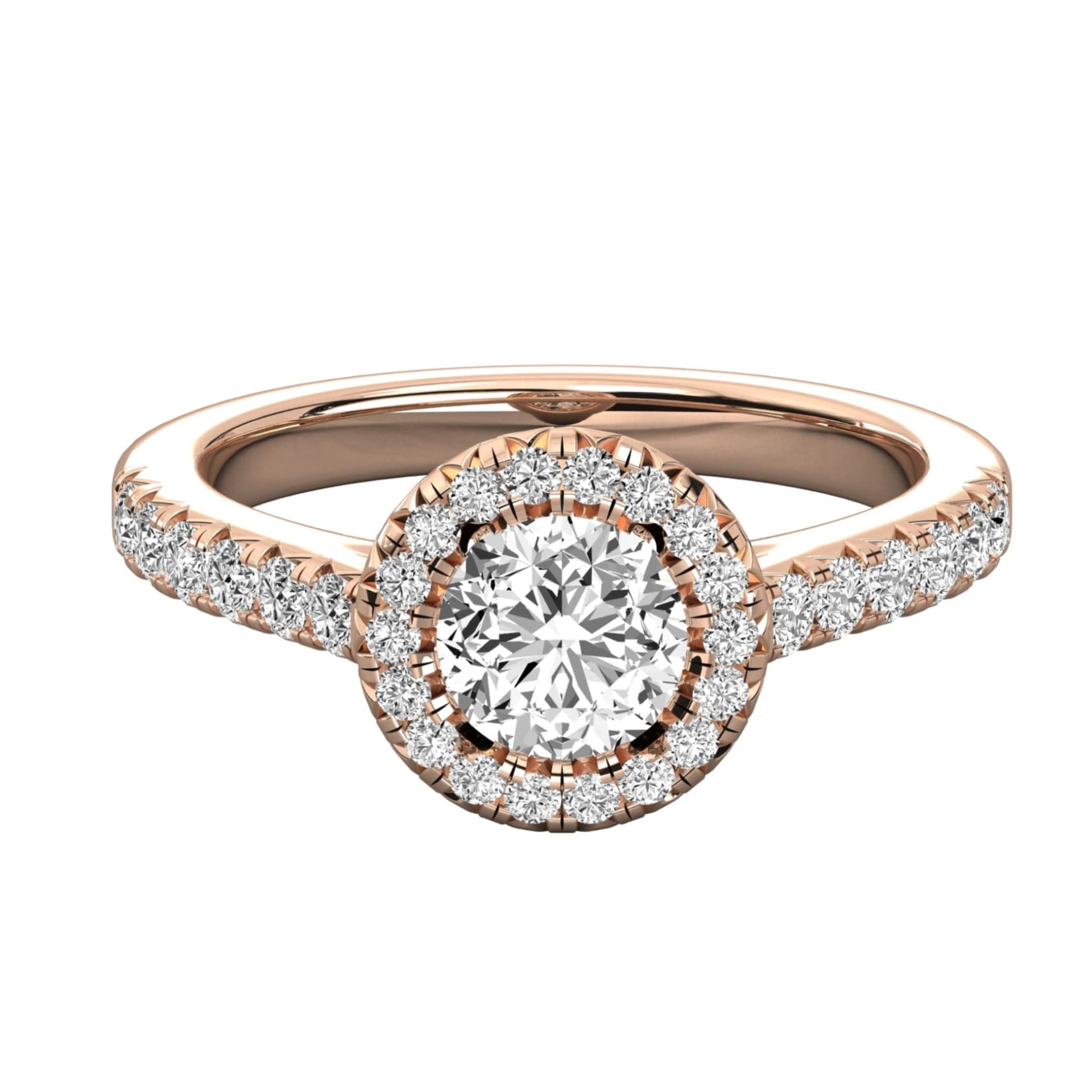 Halo Round Lab Grown Diamond Engagement Ring