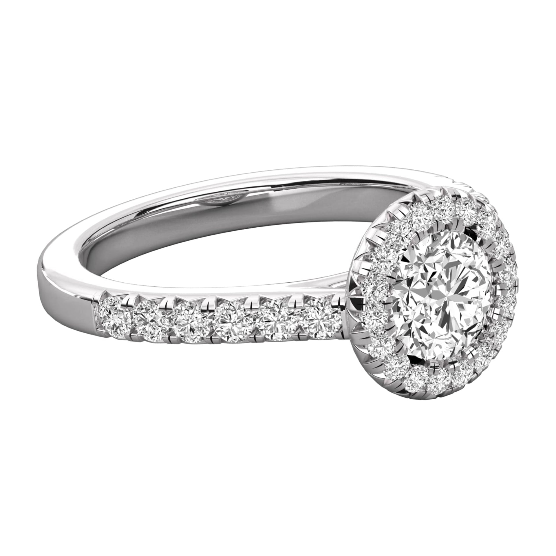 Halo Round Lab Grown Diamond Engagement Ring