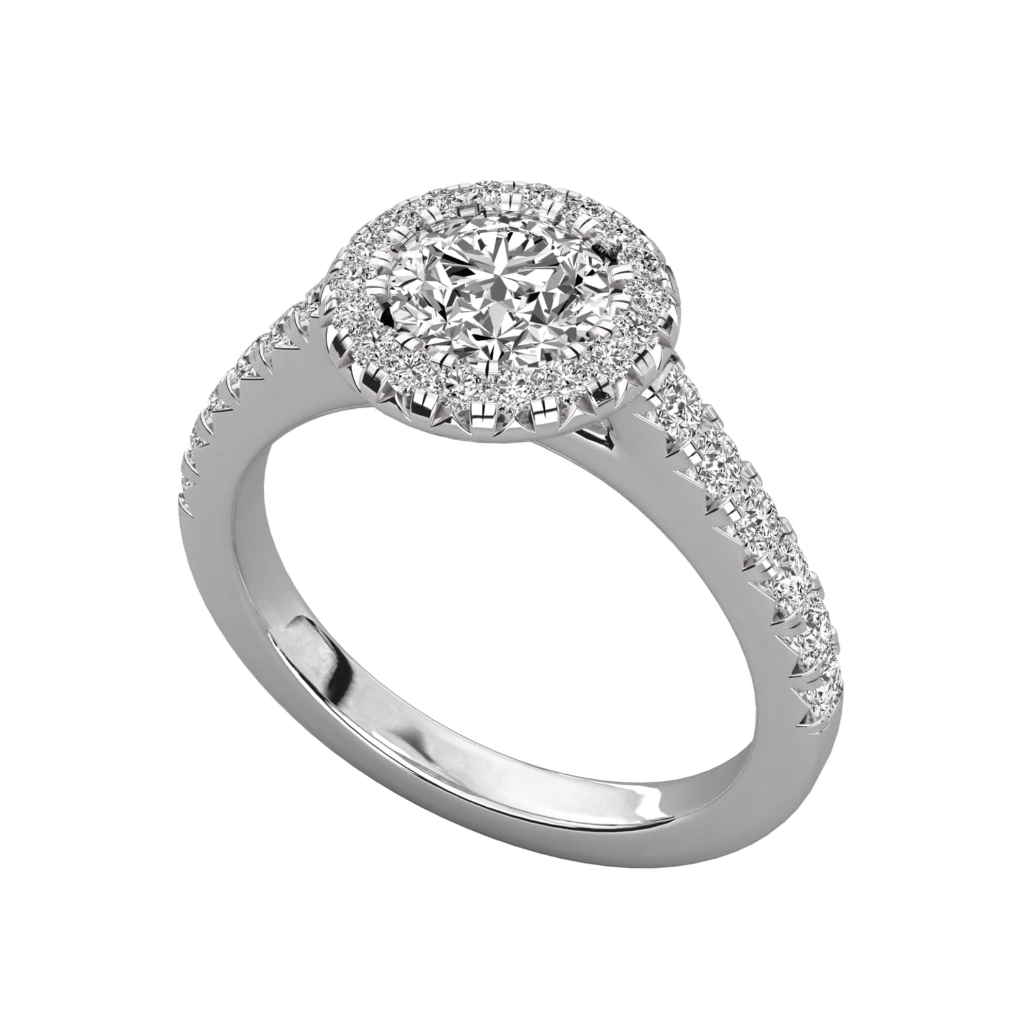 Minimalist Pave Round Solitaire