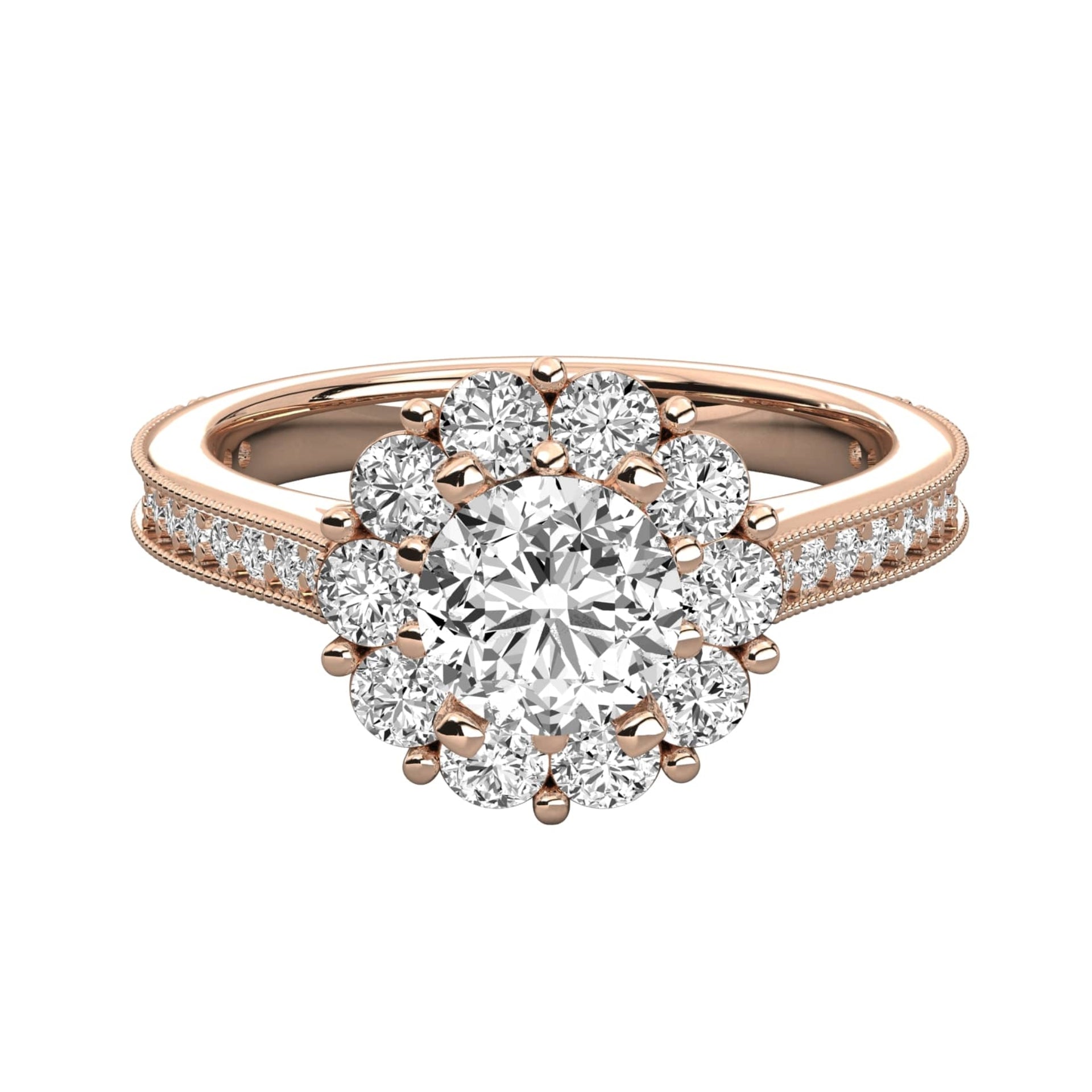 Round Lab Grown Diamond Cluster Ring