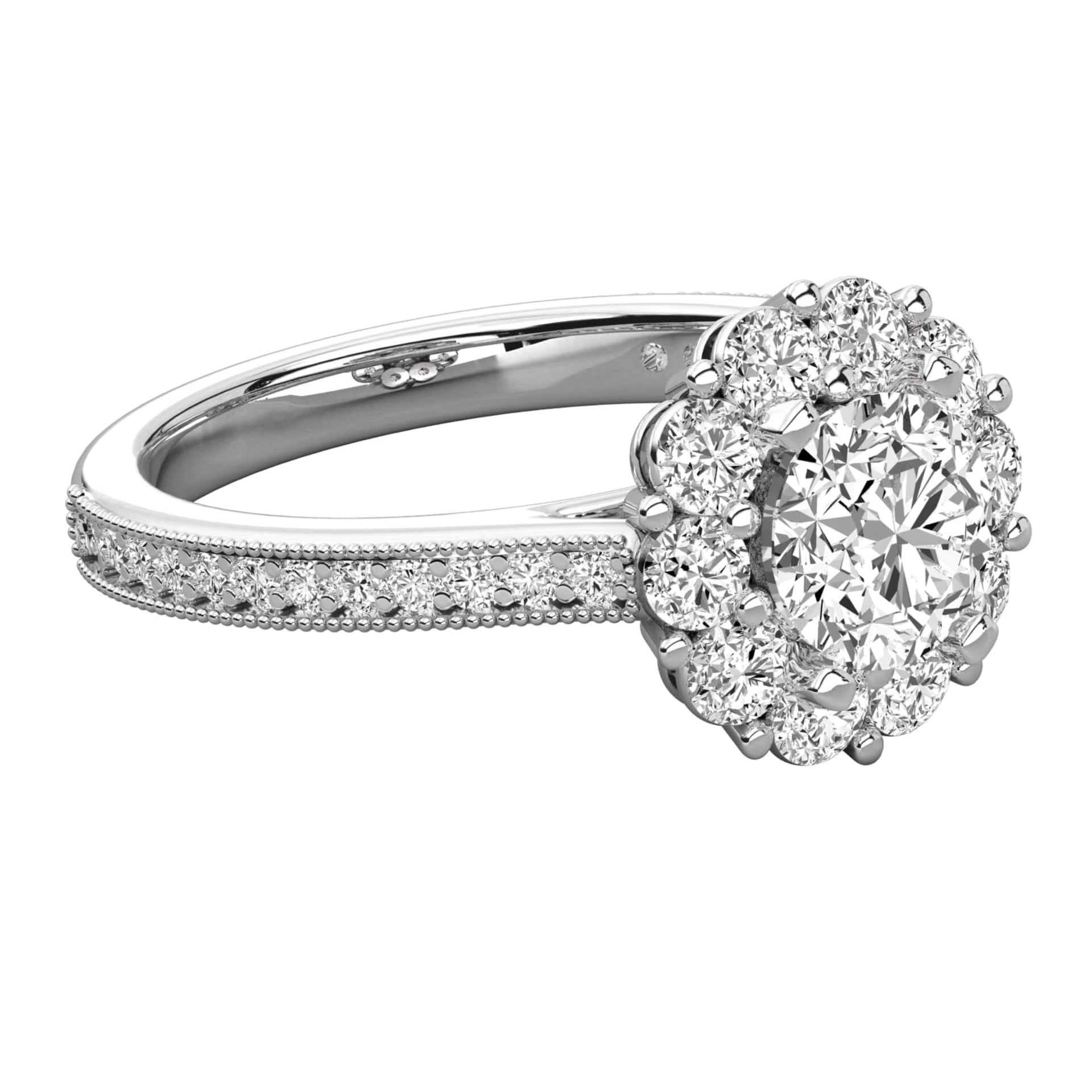 Round Lab Grown Diamond Cluster Ring