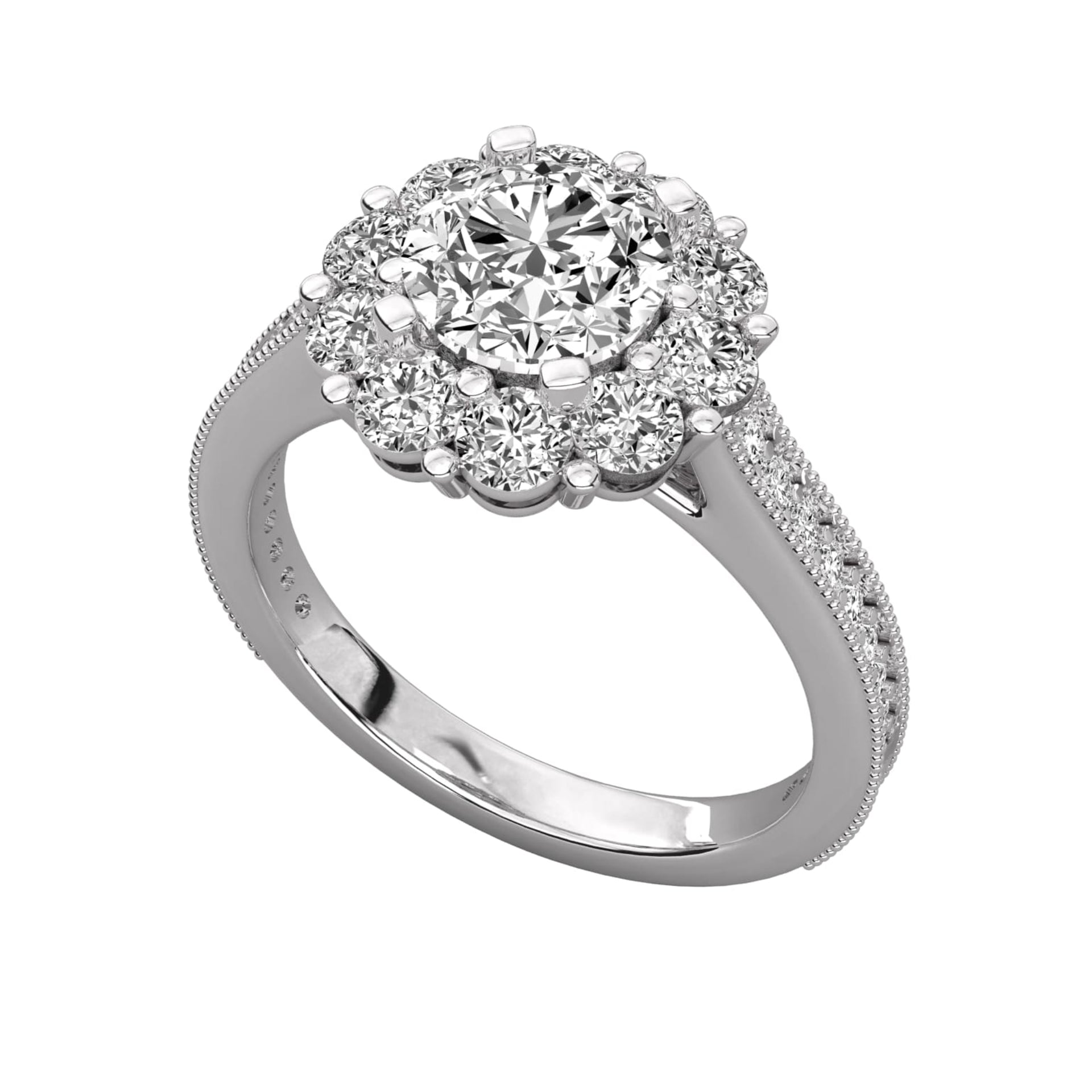 Round Lab Grown Diamond Cluster Ring