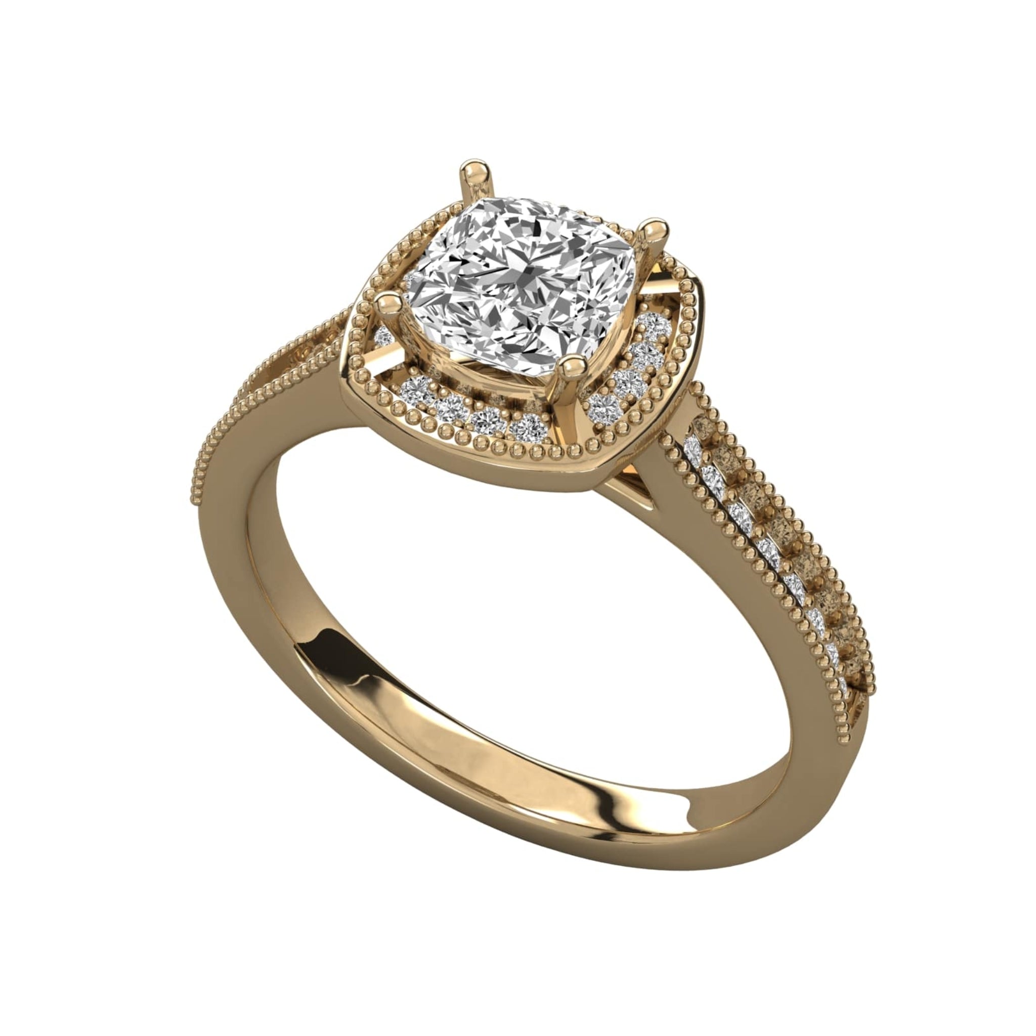 Dreamy Halo Pave Engagement Ring