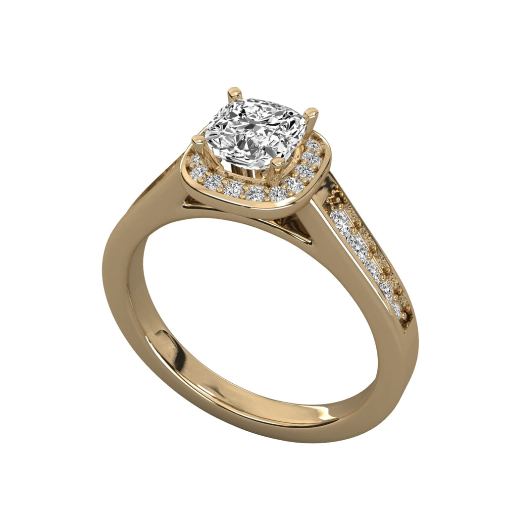 Captivating Pave Halo Engagement Ring
