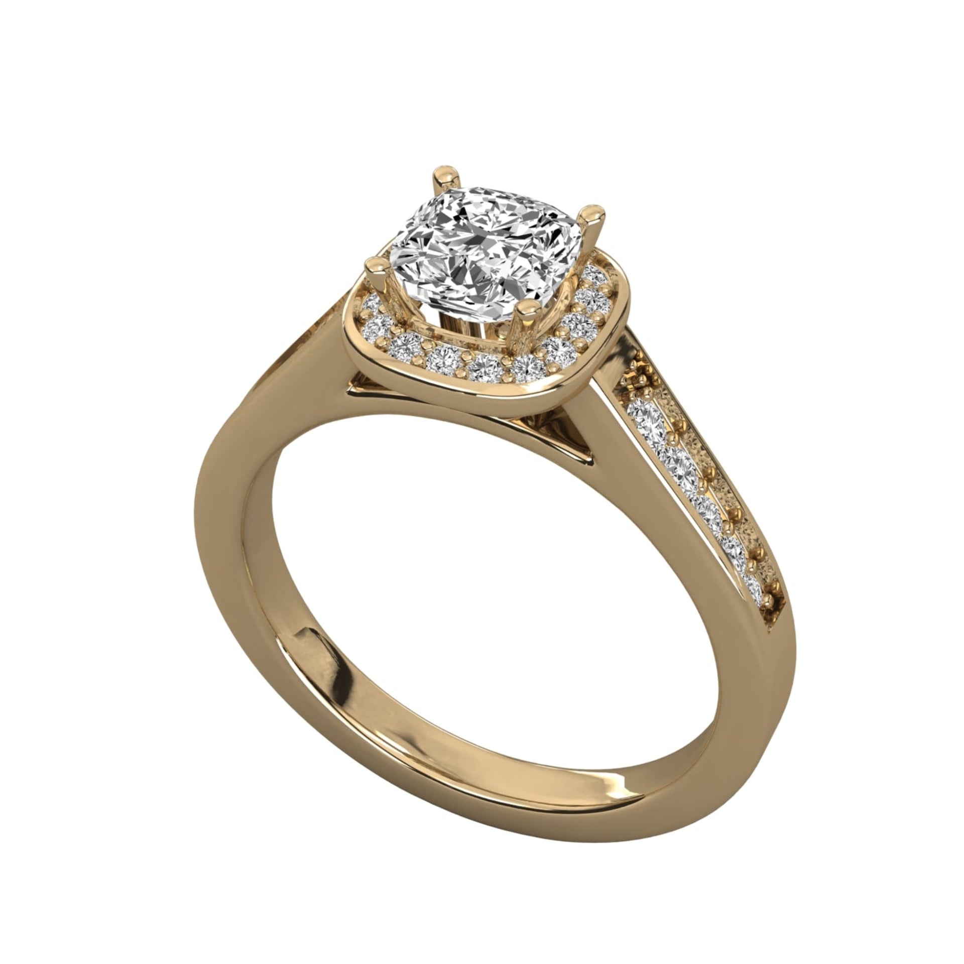 Halo Round Lab Diamond Pave Engagement Ring