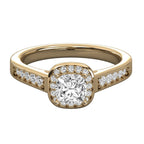 Captivating Pave Halo Engagement Ring