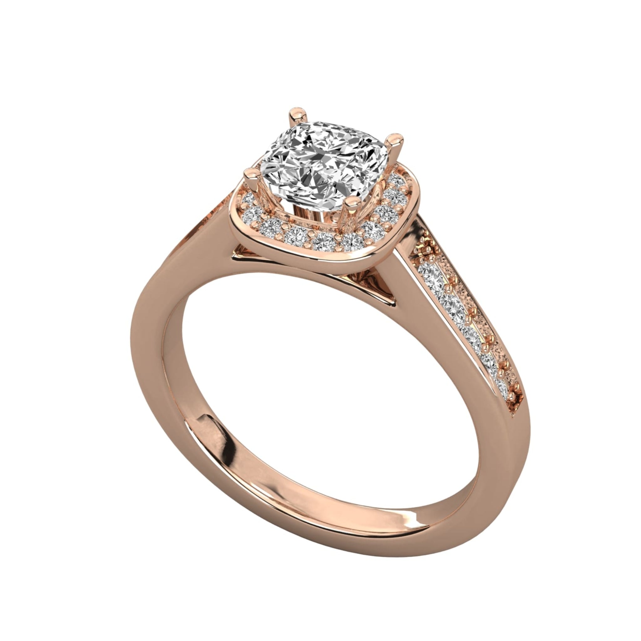 Captivating Pave Halo Engagement Ring