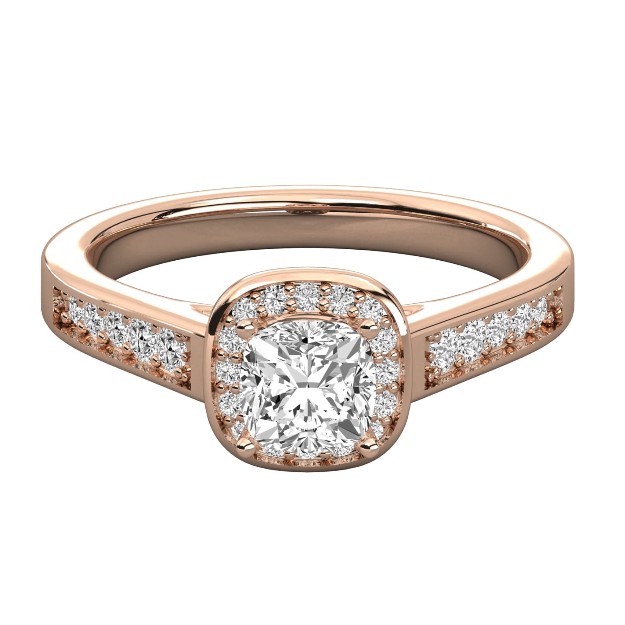 Captivating Pave Halo Engagement Ring
