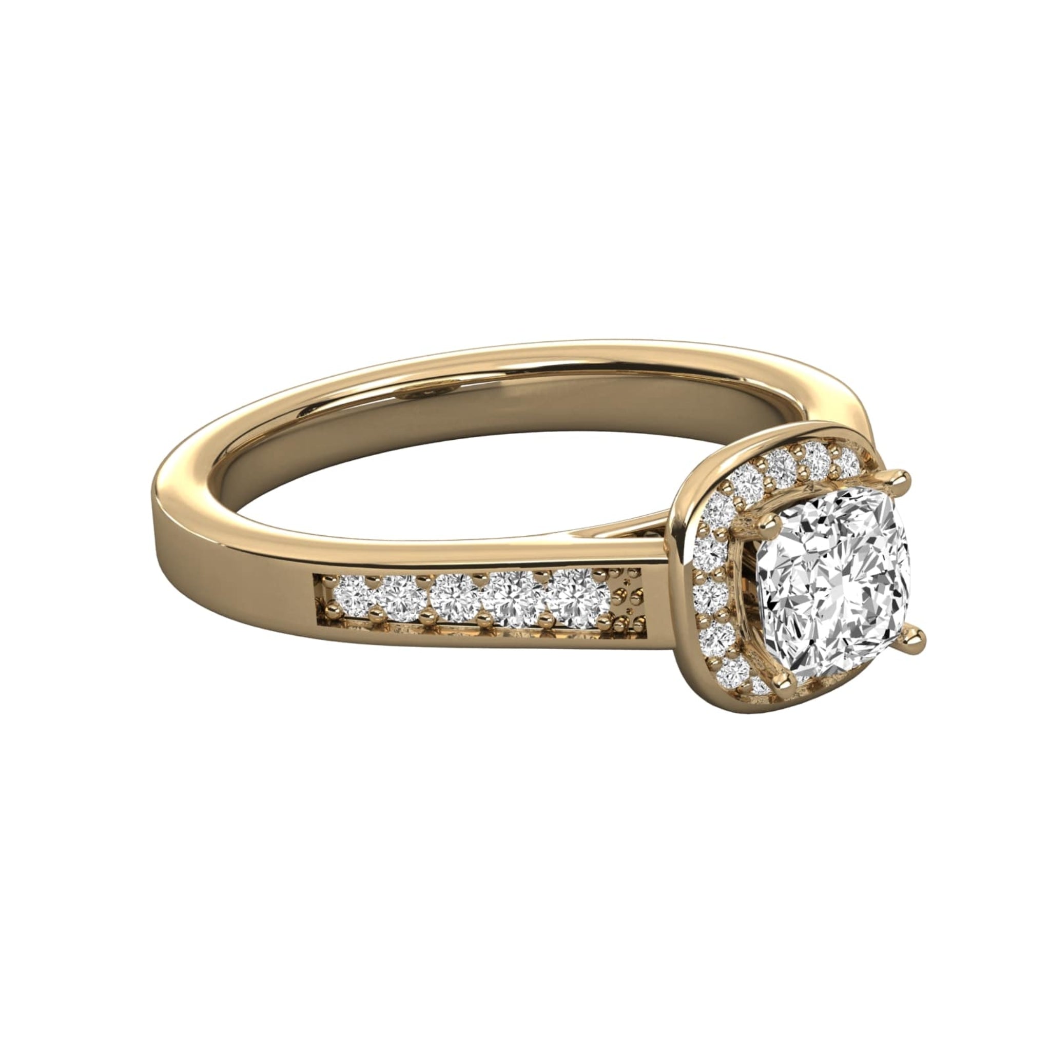Captivating Pave Halo Engagement Ring